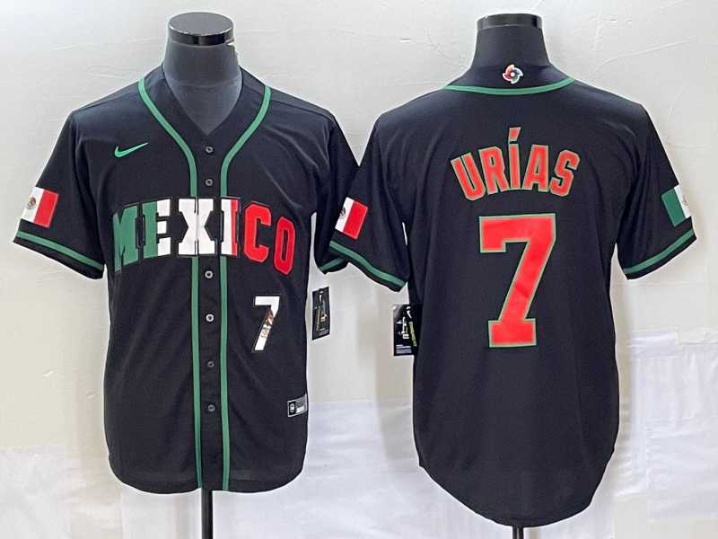 Men%27s Mexico Baseball #7 Julio Urias Number 2023 Black World Baseball Classic Stitched Jersey6